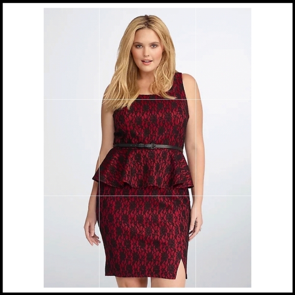 REBEL WILSON FOR TORRID LACE PEPLUM DRESS - Picture 3 of 6